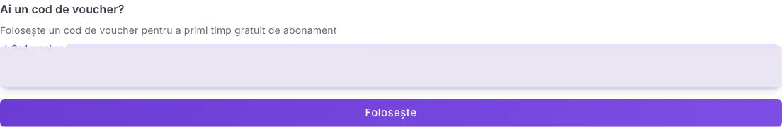 Introducerea unui voucher Premium pe web în interfața web Hola25