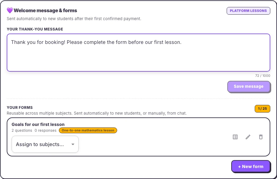 Completing the required tutor forms in the Hola25 web interface