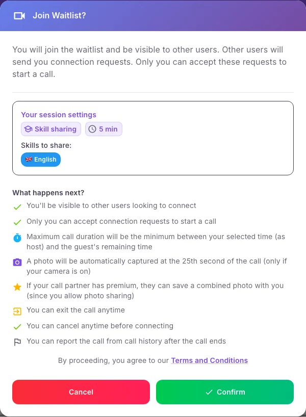 Confirmation dialog shown before joining the Hola25 waitlist